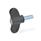 EN 633 Technopolymer Plastic Wing Screws, with Steel Threaded Stud, Ergostyle® Color of the cover cap: DGR - Gray, RAL 7035, matte finish