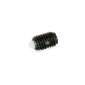  SPDN Steel Spring Plungers, with Delrin® Plastic Nose Pin, with Slot Type: K - Steel, standard spring load<br />Identification: N - With locking element