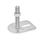 GN 43 Metric Thread, Stainless Steel Leveling Feet, Tapped Socket or Threaded Stud Type, with Slotted Mounting Hole, Rectangular Shape Type (Base): E0 - Without rubber pad, with 1 slotted hole
Version (Stud / Socket): TK - With nut, wrench flat at the bottom