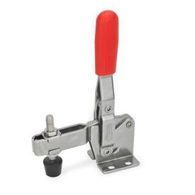 GN 810 Stainless Steel Vertical Acting Toggle Clamps, with Horizontal Mounting Base Material: NI - Stainless steel<br />Type: C - U-bar version, with two flanged washers and GN 708.1 spindle assembly