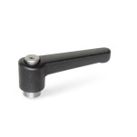 Plastic Straight Adjustable Levers, Tapped or Plain Bore Type, with Stainless Steel Components