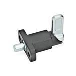 Steel Square Cam Action Spring Latches, Lock-Out, with Mounting Flange, Right-Angled to the Latch Pin