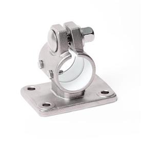GN 146.15 Noix de serrage avec embase pour actionneur linéaire en inox Type: A - Sans étanchéités