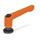 GN 307 Zinc Die-Cast Adjustable Levers, Steel Tapped Type, with Washer Color: OS - Orange, RAL 2004, textured finish