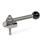 GN 918.7 Stainless Steel Clamping Cam Units, Downward Clamping, Screw from the Operator's Side Type: GVS - With ball lever, straight (serrations)
Clamping direction: L - By counter-clockwise rotation