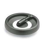 Technopolymer Plastic, Solid Disk Handwheels, with Locking Retractable Handle