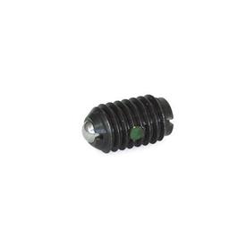  BP Steel Ball Plungers, with or without Locking Element, with Slot Type: N - With locking element<br />Farbe Bilder: B - Black