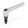 GN 306 Zinc Die-Cast Adjustable Levers, with Steel Special-Tipped Threaded Studs Color: SR - Silver, RAL 9006, textured finish
Type: ZK - Ball end