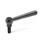GN 99.2 Steel Adjustable Clamping Levers, Threaded Stud Type, Push to Disengage Type: M - Straight lever