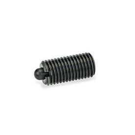 GN 616 Steel Spring Plungers, with Nose Pin Type: SS - Steel nose pin, high spring load