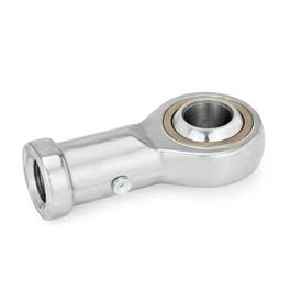 GN 648.5 Stainless Steel Rod End Bearings, Tapped Type Type: NH - Bronze / steel, lubrication possible