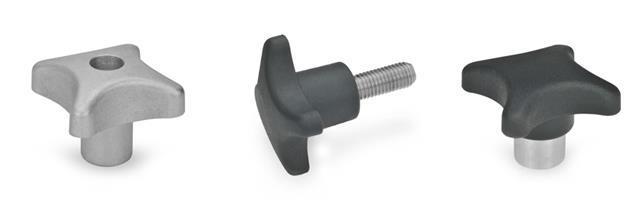 10 Knurled Plastic Turn Knobs 5/16-18 External Male Threaded Thumb Set Screw 