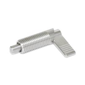 GN 721.5 Stainless Steel Cam Action Indexing Plungers, Non Lock-Out, with 180° Limit Stop Type: LA - Left hand limit stop