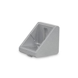 GN 30b Aluminum Angle Brackets, for Aluminum Profiles (b-Modular System) Type: A - Without accessory<br />Finish: AW - Painted, white aluminum<br />Size: 30x30/40x40/45x45