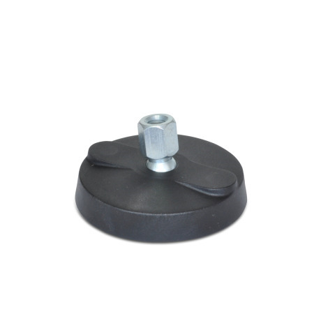 Pieds de mise à niveau avec socle en nylon NY-LEV® WN 9100: Type taraudé acier, sans trous de tire-fond