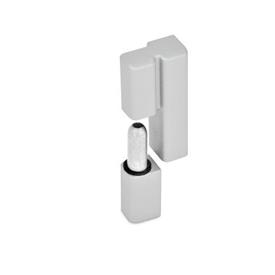 GN 161.2 Zinc Die-Cast Lift-Off Hinges Color: SR - Silver, RAL 9006, textured finish<br />Type: L - Fixed bearing (pin) left