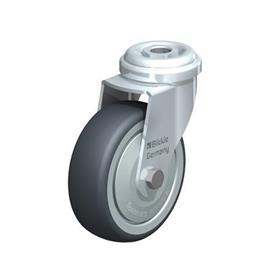  LRA-TPA Steel Light Duty Swivel Casters with Thermoplastic Rubber Wheels, and Bolt Hole Fitting Type: K - Ball bearing