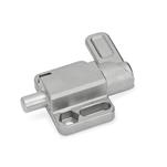 Stainless Steel Square Cam Action Spring Latches, Lock-Out, with Mounting Flange, Parallel to the Latch Pin