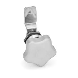 GN 115 Stainless Steel Cam Latches, with Stainless Steel Operating Elements Type: SG - With hand knob