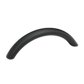 GN 565.4 Aluminum Arched Pull Handles, with Tapped or Counterbored Through Holes Type: A - Mounting from the back (tapped blind hole)<br />Finish: SW - Black, RAL 9005, textured finish