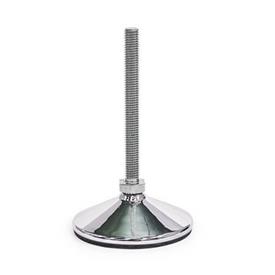 GN 17 Stainless Steel AISI 304 Leveling Feet, FDA Compliant Version (Stud): S - Without nut, external hex at the bottom
