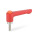 GN 304.1 Zinc Die-Cast Straight Adjustable Levers, with Push Button, Threaded Stud Type, with Stainless Steel Components Lever color: RS - Red, RAL 3000, textured finish
Push button color: O - Orange, RAL 2004