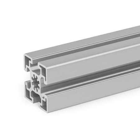 Perfiles de aluminio GN 10b: Sistema modular-b, con ranuras abiertas en todos los lados, perfil tipo pesado