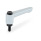 GN 304 Zinc Die-Cast Straight Adjustable Levers, with Push Button, Threaded Stud Type, with Steel Components Lever color: SR - Silver, RAL 9006, textured finish
Push button color: S - Black, RAL 9005