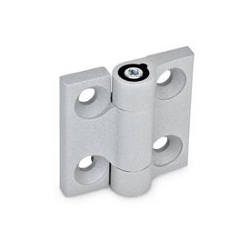 GN 437 Zinc Die-Cast Hinges, with Friction Adjustment Finish: SR - Silver, RAL 9006, textured finish