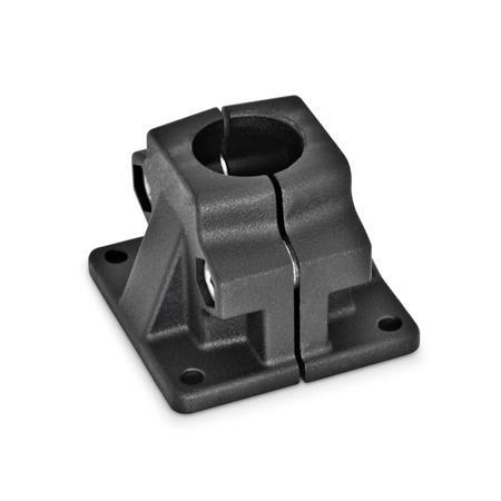GN 165 Aluminum Base Plate Connector Clamps, Split Assembly Bildzuordnung: B - Bore
Finish: SW - Black, RAL 9005, textured finish