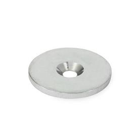 GN 70 Disco adhesivos para imán, de acero, para imanes de retención Tipo: A - Plano, sin borde de tope<br />Material: ST - Acero