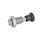 GN 313 Stainless Steel Spring Bolts, Plunger Pin Retracted in Normal Position Material: NI - Stainless steel
Type: AK - With knob, with lock nut
Identification no.: 1 - Pin without internal thread
