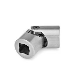 DIN 808 Steel Universal Joints with Friction Bearing, Single or Double Jointed Bore code: V - With square<br />Type: EG - Single jointed, friction bearing