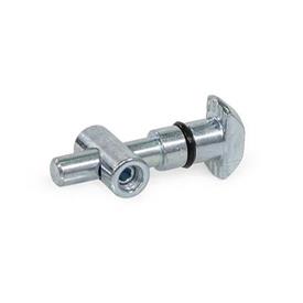 GN 25b Steel Quick Release Connectors, for Aluminum Profiles (b-Modular System), Symmetrical Mounting Stud Type: S - Symmetrical mounting stud<br />Coding: R - Right-angle T-nut