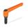 GN 306 Zinc Die-Cast Adjustable Levers, with Special-Tipped Threaded Studs Color: OS - Orange, RAL 2004, textured finish
Type: MS - Brass tip