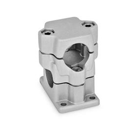GN 141 Aluminum Flanged Two-Way Connector Clamps, Multi-Part Assembly Finish: BL - Plain, Matte shot-blasted finish