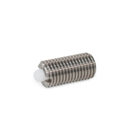 GN 616 Stainless Steel Spring Plungers, with Stainless Steel / Plastic Nose Pin Type: KSN - Plastic nose pin, high spring load