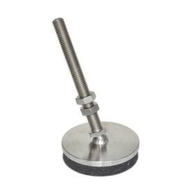  LP 100.1 Stainless Steel Anti-Vibration Leveling Mounts, Threaded Stud Type, Low Profile Type: D - With heavy duty pad