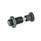 GN 313 Steel Spring Bolts, Plunger Pin Retracted in Normal Position Type: AK - With knob, with lock nut
Identification no.: 2 - Pin with internal thread