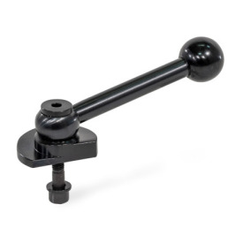 GN 918.1 Steel Clamping Cam Units, Upward Clamping, Screw from the Back Type: KVB - With ball lever, angular (serrations)<br />Clamping direction: L - By counter-clockwise rotation