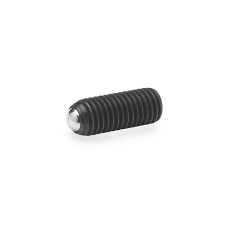 GN 605 Steel Socket Set Screws, with Full / Flat / Serrated Ball Point End Type: A - Full ball
