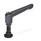 GN 306 Zinc Die-Cast Adjustable Levers, with Steel Special-Tipped Threaded Studs Type: KD - Ball end with swivel thrust pad
Color: B - Black, RAL 9005, textured finish