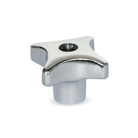 GN 6335 Stainless Steel AISI 316 Hand Knobs, with Tapped Through or Tapped Blind Bore Type: D - With tapped through bore