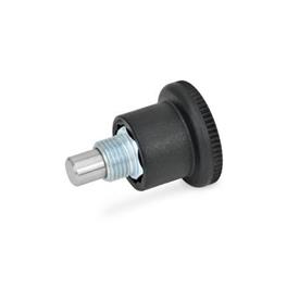 GN 822 Steel / Stainless Steel Mini Indexing Plungers, Lock-Out and Non Lock-Out, with Hidden Lock Mechanism  Material: ST - Steel<br />Form: B - Non lock-out