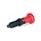 EN 617.2 Plastic Indexing Plungers, with Steel Plunger Pin, Lock-Out and Non Lock-Out, with Red Knob Type: C - Lock-out, without lock nut
Material: ST - Steel