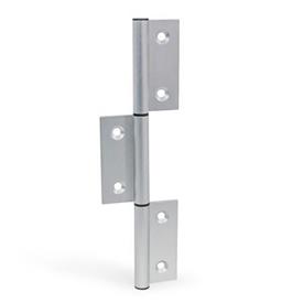 GN 2295 Aluminum Triple Winged Hinges, for Profile Systems  / Panel Elements, with Extended Outer Wings Type: A - Exterior hinge wings<br />Identification: C - With countersunk holes<br />Bildzuordnung: 245