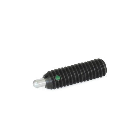  SPNLE Posicionadores de muelle de acero, con vástago de punta de acero, con hexágono interno Tipo: S - Vástago de punta de acero, carga de muelle estándar
Identificación: N - Con elemento de bloqueo