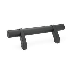 GN 333.2 Aluminum Tubular Handles, with Angled Movable Legs Finish: SW - Black, RAL 9005, textured finish