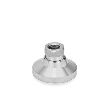 GN 343.5 Stainless Steel Leveling Feet, Tapped Socket Type, with or without Plastic / Rubber Cap Type: OS - Without cap