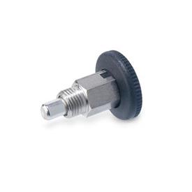 GN 822.1 Steel / Stainless Steel Mini Indexing Plungers, Lock-Out and Non Lock-Out, with Open Lock Mechanism Type: C - Lock-out<br />Material: NI - Stainless steel